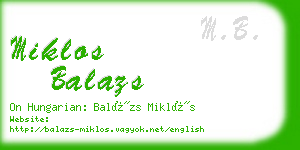 miklos balazs business card